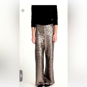 Banana Republic Sequin Wide-Leg Pants - bronze gold